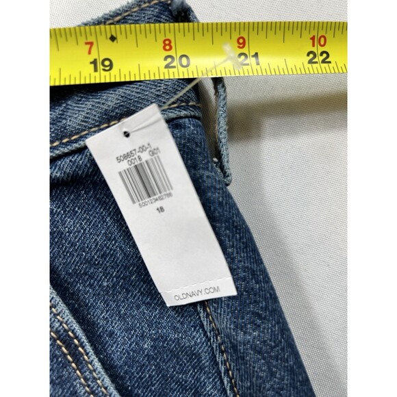 OLD NAVY High Rise Midi Denim Skirt Plus Sz 18 Blue Button Front - Picture 3 of 9